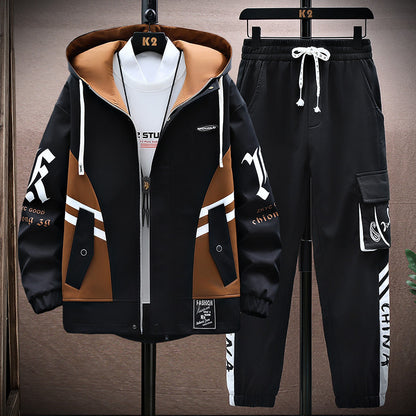 Fall Jacket Trousers Men Leisure Set