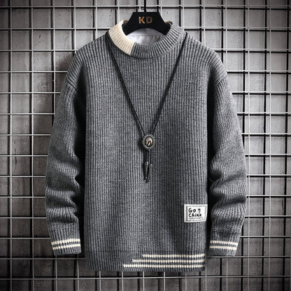 Sweater Men Fashion Autumn Winter Round Neck Warm