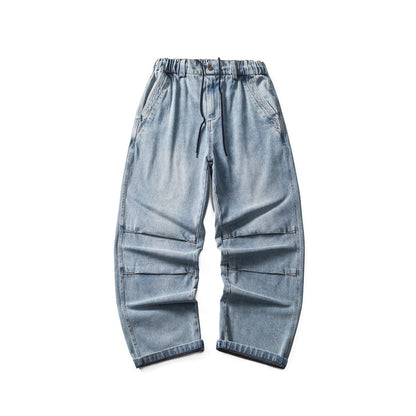 Fashion Retro Loose Denim Trousers Men